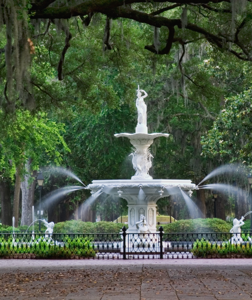 Elegant Fountain in Lush Park Setting