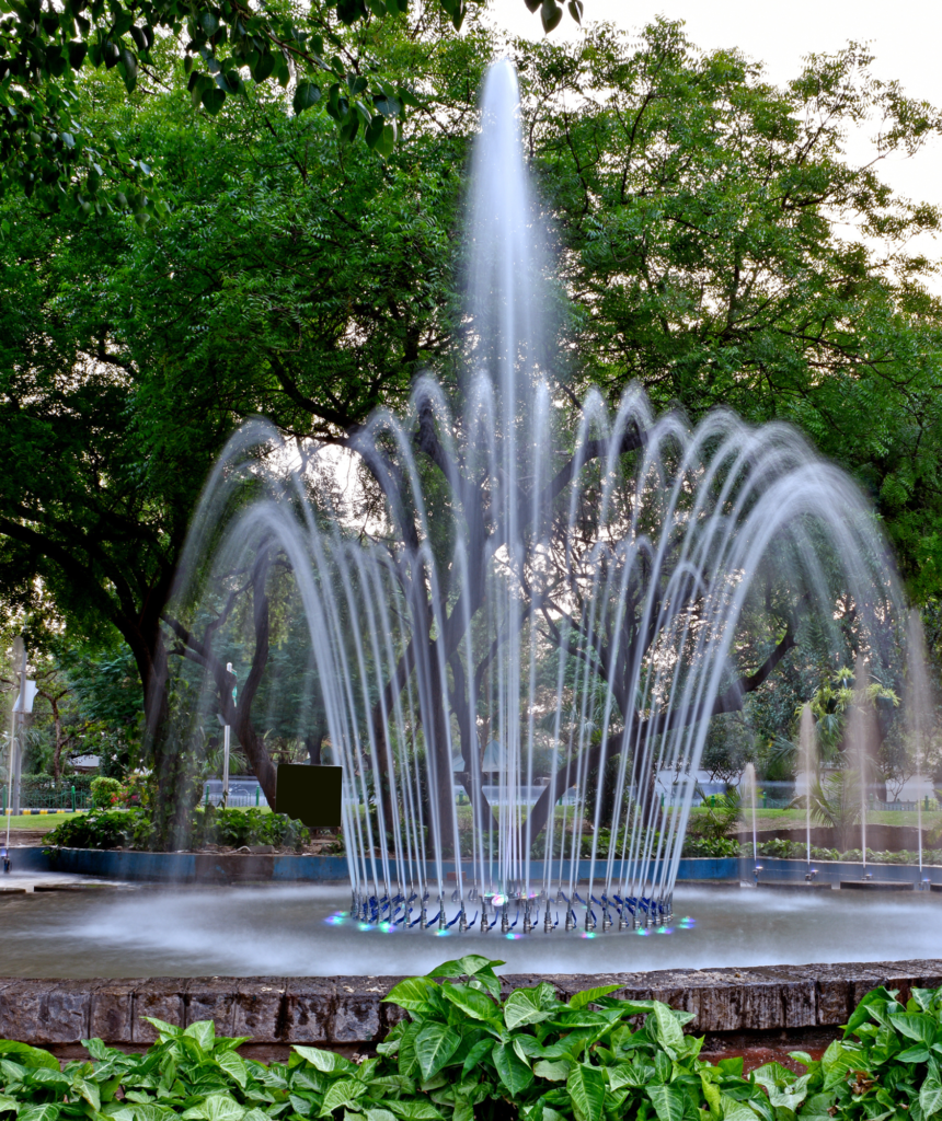 Beautiful Water Fountain in Lush Garden Setting